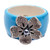 Kenneth Jay Lane KJL Aqua Colored Crystal Flower Faux Pearl Bracelet