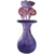 Art Amethyst Glass Hand Blown Vase and Flower Bouquet