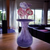 Art Amethyst Glass Hand Blown Vase and Flower Bouquet