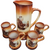 Warwick Brown Fade To Cream Monks  Pitcher & 5 Mugs