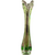 Green Stretch 4 Finger Sommerso Hand Blown Art Glass Vase