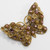 Czechoslovakian Gilt Brass and Purple Crystal Intricate Butterfly Brooch, Pin