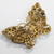 Czechoslovakian Gilt Brass and Purple Crystal Intricate Butterfly Brooch, Pin