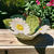 Majolica Handpainted Floral Daisys Bowl Made In Italy