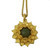 Kenneth Jay Lane KJL Olive Resin Sunflower Pendant Necklace  in Gold