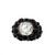 Kenneth Jay Lane KJL Swarovski Crystal & Cabochon Dome Ring in Black