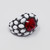 Kenneth Jay Lane KJL Swarovski Crystal & Cabochon Dome Ring in Red & White