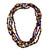 Vintage Hand Blown Venetian Multicolor Glass Extra Long 94" Rope Necklace