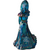 Fenton Art Glass Blue Iridescent Flower Girl with Hand Painted Florals Figurine