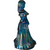 Fenton Art Glass Blue Iridescent Flower Girl with Hand Painted Florals Figurine