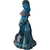 Fenton Art Glass Blue Iridescent Flower Girl with Hand Painted Florals Figurine