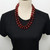 Red Cherry Amber Bakelite 46" Rope Bead Necklace