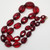 Red Cherry Amber Bakelite 24" Graduated Faceted Bead Necklace