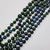 Dark Green & Blue Marbled Bakelite 59" Long Alternating Bead Necklace