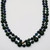 Dark Green & Blue Marbled Bakelite 59" Long Alternating Bead Necklace