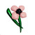 Oscar de la Renta Soft Pink & Green Flower Brooch