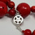 Vintage Italian 17mm Oxblood Natural Red Coral Necklace w/ Sterling Silver Clasp