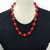 Vintage Italian 17mm Oxblood Natural Red Coral Necklace w/ Sterling Silver Clasp