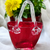 Captivating Ruby Red Art Glass Handbag Basket Vase