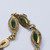 Vintage Sorrento Sterling Goldtone Filigree Link Bracelet with Real Jade Cabochons