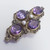 12K Gold Filled Victorian Style Cultured Pearl and Amethyst Colored Glass Crystal Brooch Pin