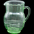 Hocking Glass Company Uranium Green Depression Glass 80Oz Pitcher Braided Block Optic Pattern, 1930s