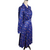 Vintage 1970s Montgomery Ward Navy Blue Floral Shirtwaist Dress  Long Sleeve Midi Button Front