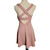 Trixxi Mauve Pink Textured Fit & Flare Sleeveless Dress – Crisscross Open Back, Size M