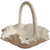 Vintage Fenton Hobnail Milk Glass Basket with Ruffled Edge & Handle  11 Inch