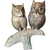 Vintage Brass Owl Figurine Two Owls on Branch Mid Century Solid Brass Sculpture Rustic Patina c.1950s–1970s