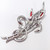 Vintage Alfred Philippe Trifari Red & Clear Crystal Flower Brooch Rhodium Plated