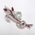 Vintage Alfred Philippe Trifari Red & Clear Crystal Flower Brooch Rhodium Plated