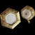 Antique Nippon RG Hand Painted Gold & Green Cup & Saucer Set – Hexagonal Porcelain, Circa 1911-1920