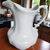 Antique J & G Meakin Ironstone White Pitcher Embossed Victorian Style Jug Staffordshire England 19th Century