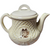 Vintage Pavilion Ivory Teapot with Brown Floral Design Lattice Pattern – Made in Japan