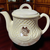 Vintage Pavilion Ivory Teapot with Brown Floral Design Lattice Pattern – Made in Japan