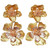 Oscar de la Renta Yellow Gold Bold Dangling Flower Drop Clip On Earrings