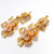 Oscar de la Renta Yellow Gold Bold Dangling Flower Drop Clip On Earrings