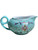 Vintage Chinese Turquoise Famille Rose Creamer Hand-Painted Floral Porcelain Jug Made in China