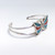 Vintage Zuni Native American Silver Cuff Bracelet With Turquoise & Coral Inlays