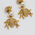 Oscar de la Renta Crystal Embellished Clip On Earrings in Gold, Insect Motif