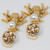 Oscar de la Renta Crystal Embellished Clip On Earrings in Gold, Insect Motif