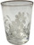 Vintage Etched Floral Crystal Old Fashioned Glass with Silver Rim – Mid-Century Barware