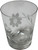 Vintage Etched Floral Crystal Old Fashioned Glass with Silver Rim – Mid-Century Barware