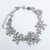 Oscar de la Renta Contemporary Crystal Flower Link Necklace, Silvertone