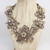 Oscar de la Renta Contemporary Crystal Flower Link Necklace, Silvertone