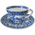 Reserved - 4 Kangxi Blue and White Asian Scene Porcelain Demitasse Sizing Cup and Saucer Set