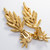 Oscar de la Renta Tropical Leaf Clear Crystal Dangling Clip On Earrings, In Gold