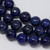 Lapiz Lazuli Triple Strand Knotted String Bead Necklace 14K Gold Clasp, Accents