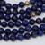 Lapiz Lazuli Triple Strand Knotted String Bead Necklace 14K Gold Clasp, Accents